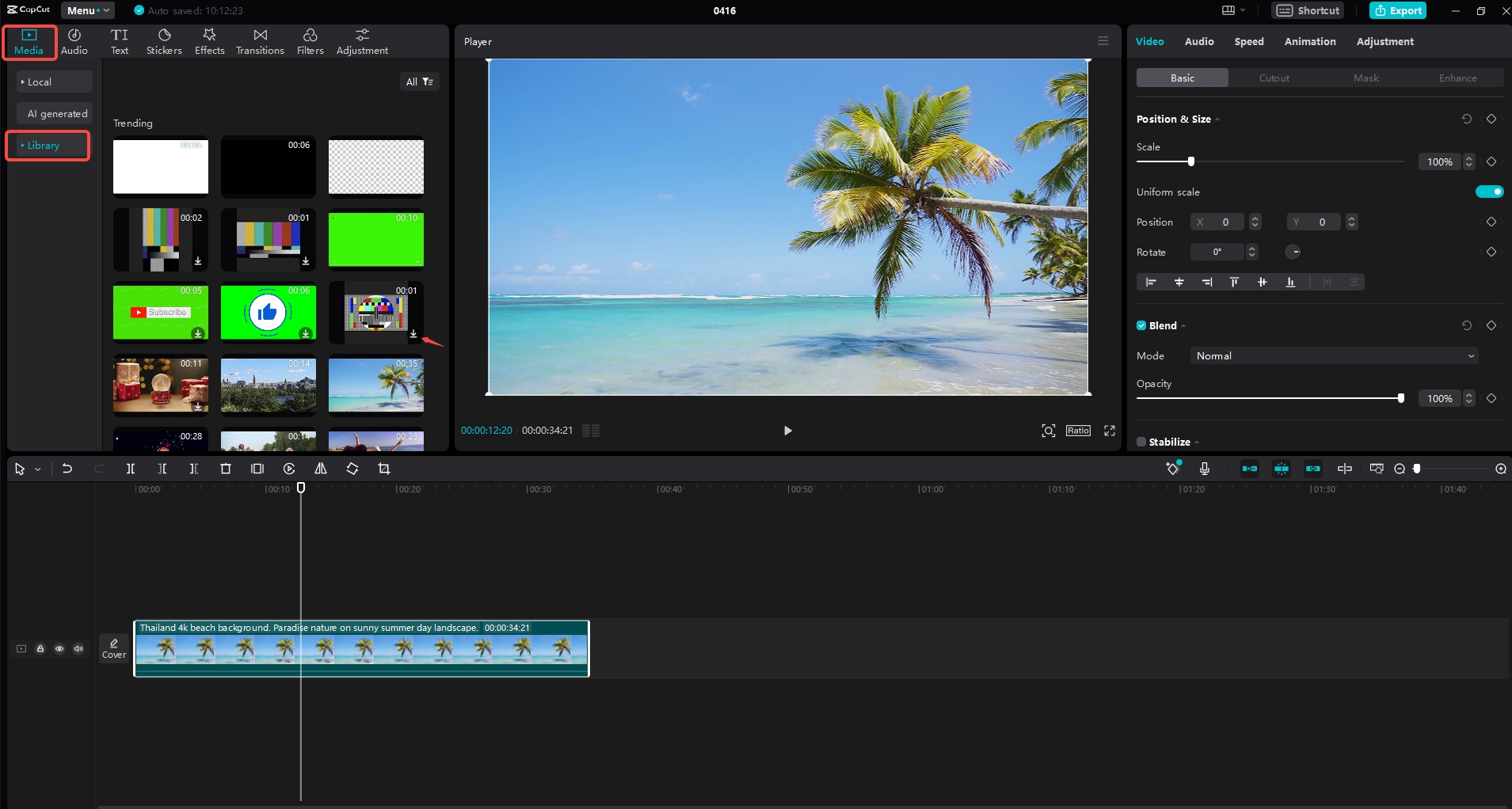 Choose the video material and download
